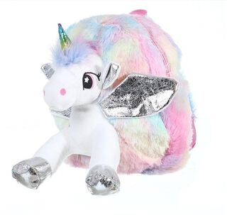 Mochila Unicornio 3D Peluda para Niñas,hi-res