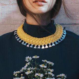 Maria La Biyux Collar Mostaza Triangular,hi-res
