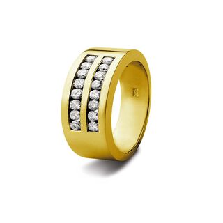 Anillo de Oro Amarillo 18kt Modelo Perfeccion con 16 Diamantes de 3pts,hi-res