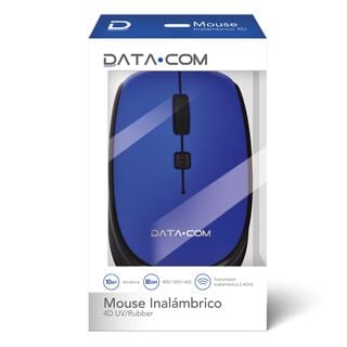 Mouse Inalámbrico 4d Uv/Rubber Azul Datacom Pronobel,hi-res