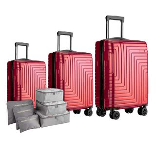 Maletas De Viaje Set De 3 Color Rojo Con Organizadores,hi-res