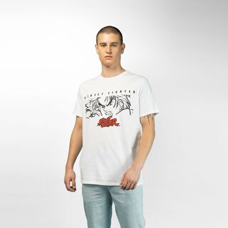 Polera Hombre YOU Street Fighter Angry Man Blanco,hi-res