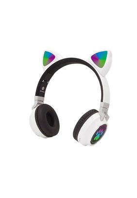 Audífonos inalámbrico Orejas Gato Led Wireless Bluetooth Blanco,hi-res