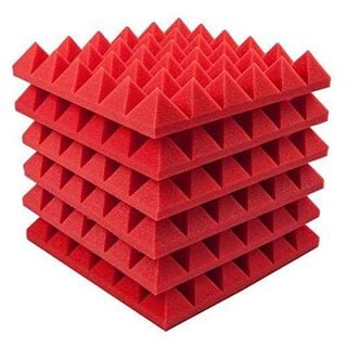 Panel Acústico Piramidal Adhesivo Rojo Pack x12,hi-res