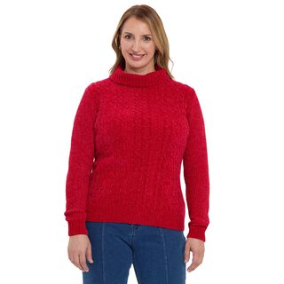 Sweater Mujer Trenzado Rojo Fashion´s Park,hi-res