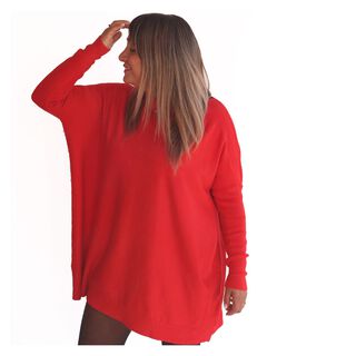 Sweater Lizzie Rojo Manga Larga Elásticado,hi-res