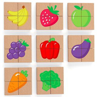 Juguete Madera Puzzles Magneticos Block Frutas 32 Pz,hi-res