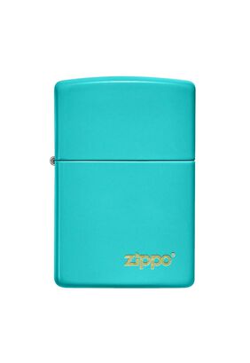 Encendedor Zippo Flat Turquoise Logo Turquesa ZP49454ZL,hi-res