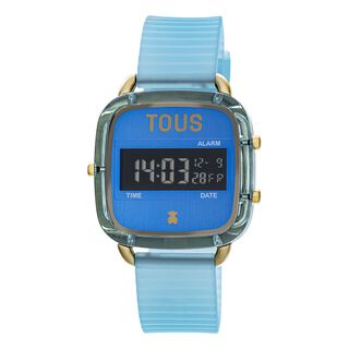 Reloj digital con correa de silicona azul D-Logo Fresh Tous,hi-res