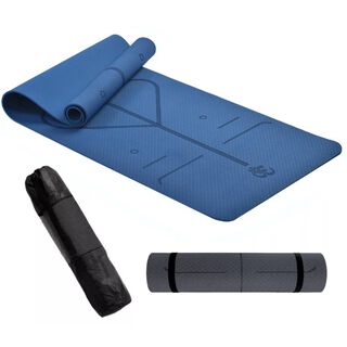 Mat Yoga 8mm Colchoneta Eco Friendly Con Guías +Bolso Blue,hi-res
