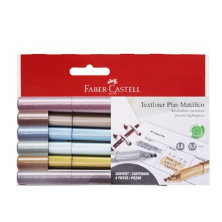 Destacador Textliner Plus Faber-Castell x5 Colores Metálicos,hi-res