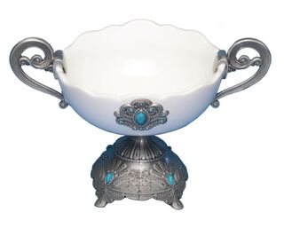 Adorno Copa Peltre Decorativo Sr7109Sbed-V Porcelana,hi-res