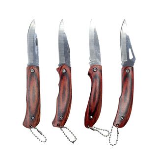 Set de cuchillos, navajas de bolsillo plegable madera,hi-res