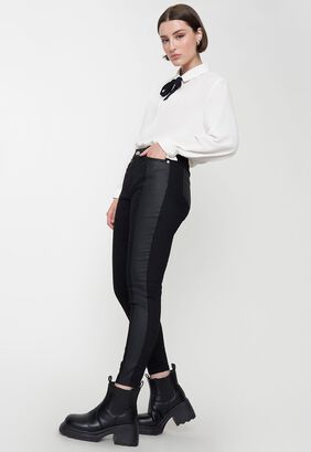 Jeans Mujer Paneles Engomado Negro Corona,hi-res