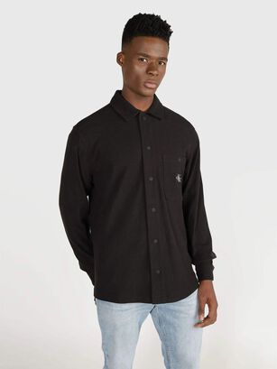 Camisa Knitted Frabric Negro Calvin Klein,hi-res