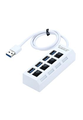Hub USB 2.0 Con Switch Con 4 Puertos Blanco,hi-res