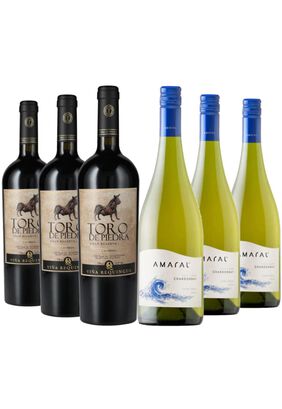 6 Vinos Pack: 3 Toro De Piedra Carmenere + 3 Amaral Chardonnay,hi-res