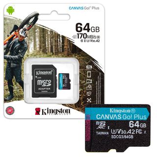 Tarjeta De Memoria MicroSD 64GB Kingston Canvas Go Plus 4K,hi-res
