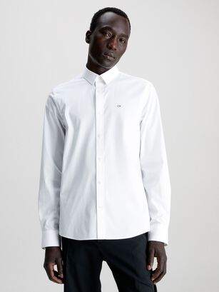 Camisa Slim Fit Stretch Blanco Calvin Klein,hi-res