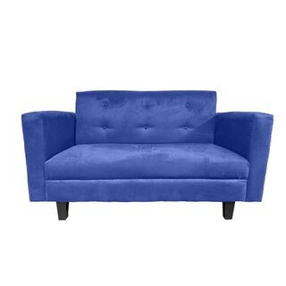 Sofa Ruan 2 Cuerpos Felpa Azul Marino,hi-res