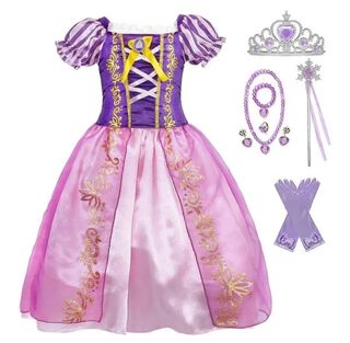 Disfraz Vestido Princesa Rapunzel Enredados con Accesorios,hi-res
