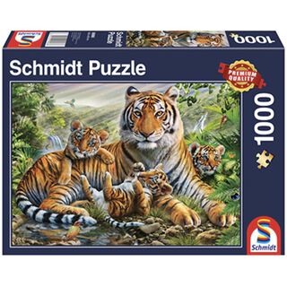 Puzzle 1.000 piezas Tigres,hi-res