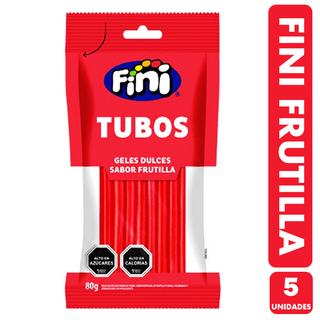 Gomitas En Forma De Tubo Sabor Frutilla Fini (Pack De 5 Uni),hi-res