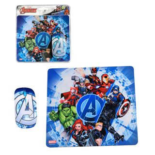 Kit Mouse Inalambrico Y Mouse Pad Avengers,hi-res