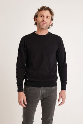 Sweater hombre cuello redondo liso phelps negro,hi-res