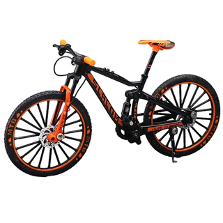Bicicleta Miniatura Escala 1:10 Mtb Naranjo/negro,hi-res