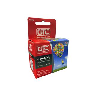 Cartucho De Impresora 667 XL Color GTC Compatible HP 21ml,hi-res