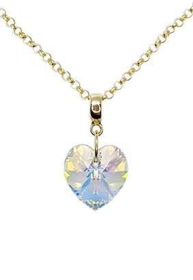 Collar Gran Romance Gold Cristal Genuino Aurora Boreal,hi-res