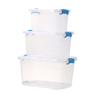 Set De 3 Caja de Almacenamiento de Plastico y Tapa,hi-res