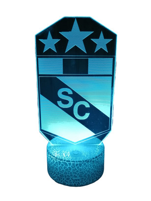 Lámpara ilusión 3D Sporting Cristal Perú 7 Colores Led,hi-res