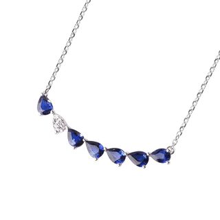 Collar de Oro 18kt con Diamantes Color Azul,hi-res
