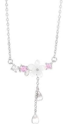 Collar Plata Fina 925 Flor Cerezo Cherry Blossom Joyas Amor,hi-res