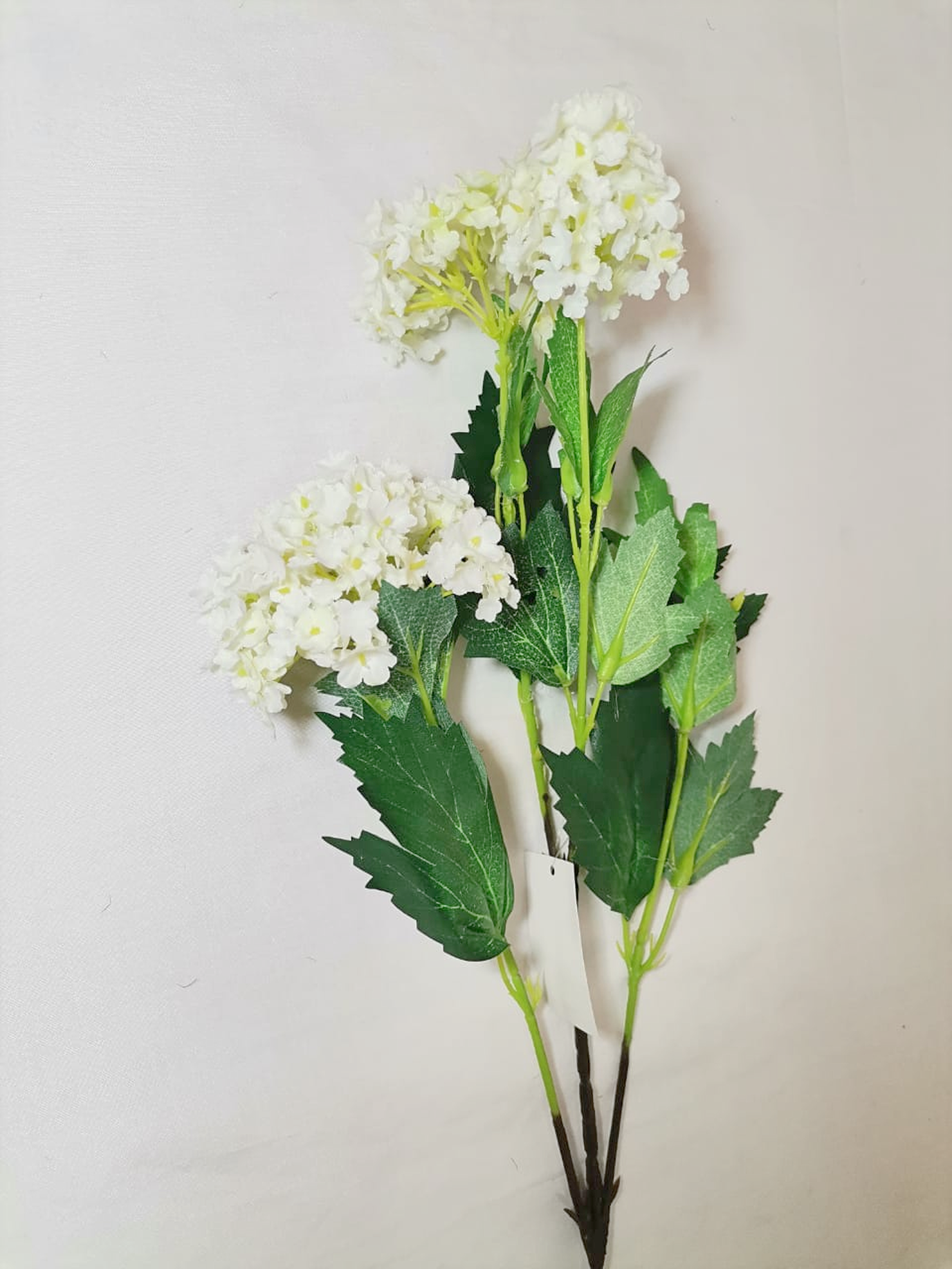 Flor Decorativa Corel Rama Bola De Nieve Blanca 81cm 