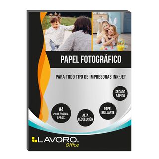 Papel Fotografico Glossy A4 160 Grs 20 Hojas Lavoro,hi-res