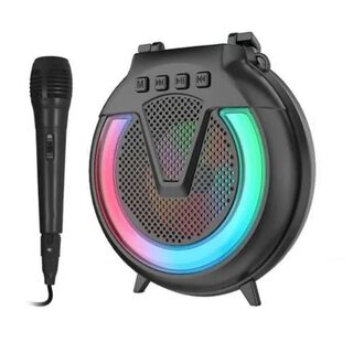 Parlante Bluetooth Karaoke Con Microfono Y Luces Rgb,hi-res