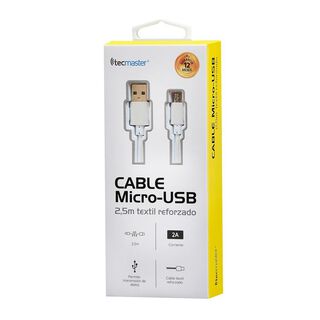 CABLE TECMASTER MICRO USB TEXTIL REFORZADO TM-200520-SL,hi-res