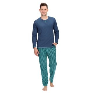 Pijama largo algodón Azul Mota,hi-res