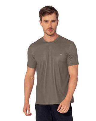 Camiseta deportiva masculina semiajustada de secado rápido 508007 Café,hi-res