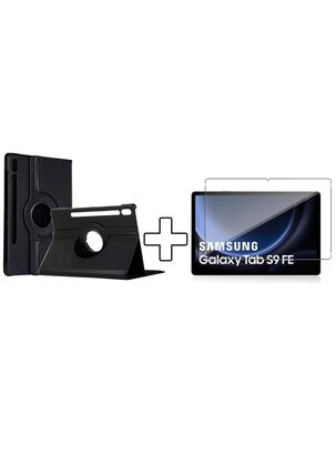 Carcasa Giratoria + Lamina Para Samsung S9 Fe 10.9 Pulg Negr,hi-res