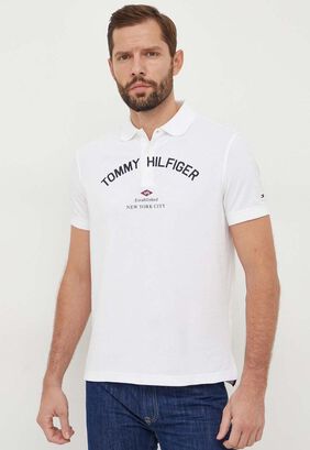 POLO GRAPHIC CHEST LOGO BLANCO TOMMY HILFIGER,hi-res