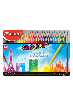 Estuche Metálico 48 Lápices de Colores Acuarelables Maped,hi-res