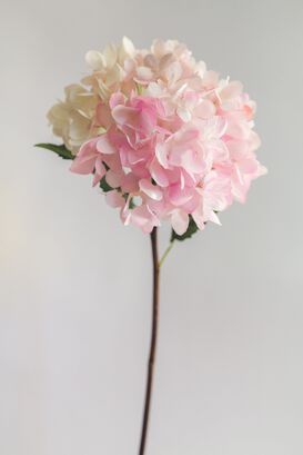 Hortensia Blanco con Rosado Flor Artificial by Le Bouquet 66 cm,hi-res