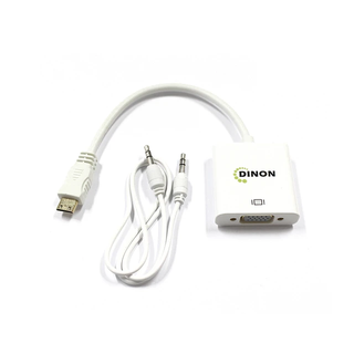Conversor de video micro HDMI a Vga + Audio 3.5mm blanco,hi-res