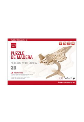 Puzzle de Madera Modelo Avión Combate 3D 15.5x23cm,hi-res