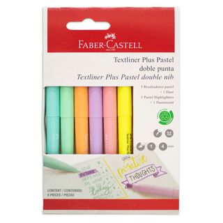Destacador Textliner Plus Faber-Castell Doble Punta x6 uds.,hi-res