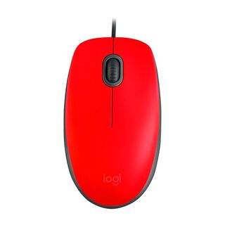 Mouse Logitech Alambrico M110 Silent Rojo 1000dpi,hi-res